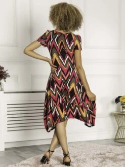 Maarja Abstract Print Bubble Hem Dress, Geo Multi 8 Maarja Abstract Print Bubble Hem Dress, Geo Multi -DORIA Clothing Shop 080 178. GeoMulti 4 R Web