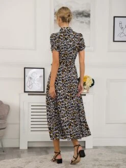 Danni Crepe Shirt Midi Dress, Blue Animal 7 Danni Crepe Shirt Midi Dress, Blue Animal -DORIA Clothing Shop 091 132A BlueAnimal 4