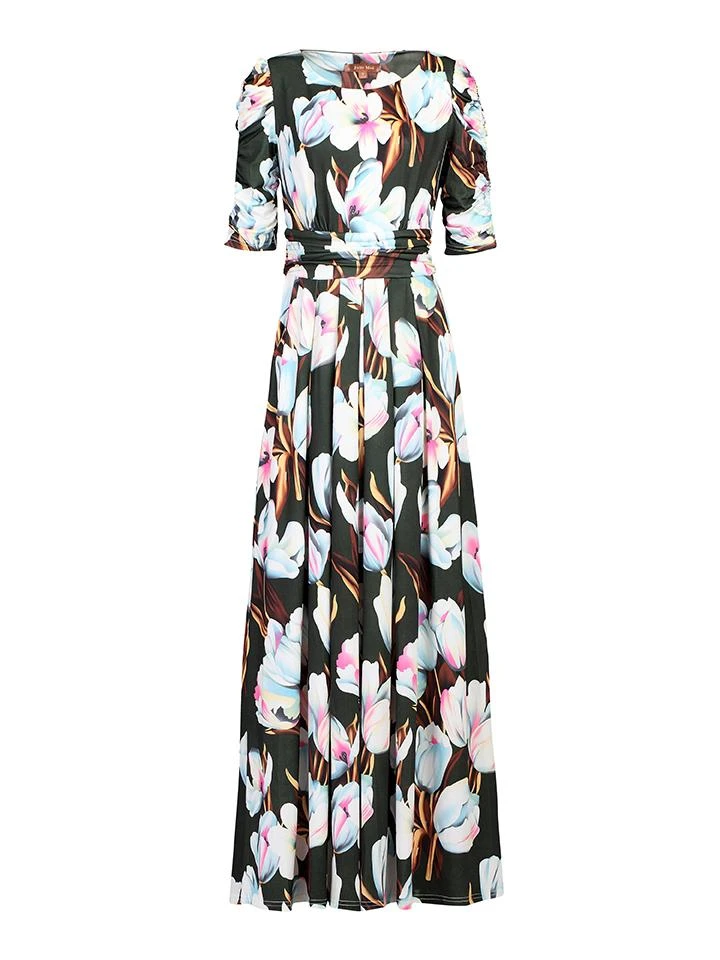 Half Sleeve Jersey Maxi Dress, Green Floral 3 Half Sleeve Jersey Maxi Dress, Green Floral - Image 3