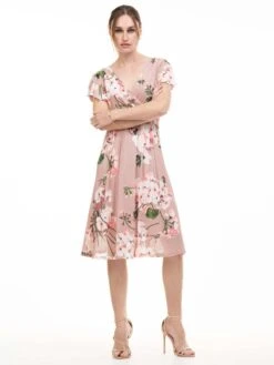 Lylah Cross Front Floral Dress, Pink Floral -DORIA Clothing Shop 133 5PinkFloral 10