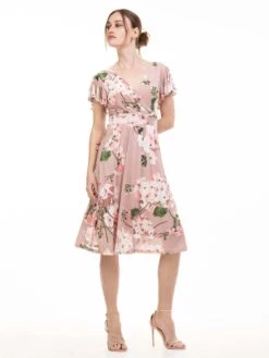Lylah Cross Front Floral Dress, Pink Floral -DORIA Clothing Shop 133 5PinkFloral 11
