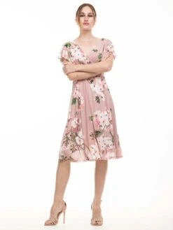 Lylah Cross Front Floral Dress, Pink Floral -DORIA Clothing Shop 133 5PinkFloral 13