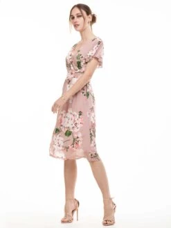Lylah Cross Front Floral Dress, Pink Floral -DORIA Clothing Shop 133 5PinkFloral 14