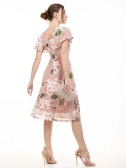 Lylah Cross Front Floral Dress, Pink Floral -DORIA Clothing Shop 133 5PinkFloral 8
