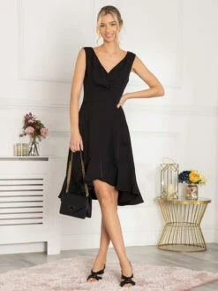 Jolie Moi Eliza Frill Hem Dress, Black 8 Jolie Moi Eliza Frill Hem Dress, Black -DORIA Clothing Shop 1519 73 Black 3