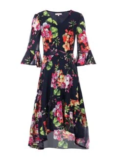 Jolie Moi Dipped Hem Mesh Midi Dress, Navy Floral -DORIA Clothing Shop 15 861fe8b2 7422 4060 b161 ac1b7d4016e2