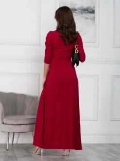 Twist Knot Front Maxi Dress, Berry -DORIA Clothing Shop 161 2 Berry 3