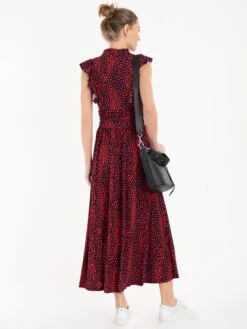 Jolie Moi Frill Detail Maxi Dress, Red/Animal -DORIA Clothing Shop 20 11 2020 anna 336