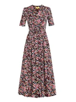Jolie Moi Amaka Wrap Print Midi Dress, Black Multi -DORIA Clothing Shop 20 11 2020 anna 561copy