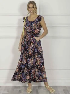 Jolie Moi Adalena Frill Shoulder Maxi Dress, Navy Multi 8 Jolie Moi Adalena Frill Shoulder Maxi Dress, Navy Multi -DORIA Clothing Shop 23 956NavyMulti 7