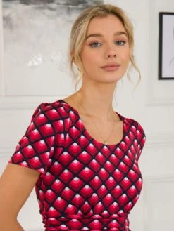 Danna Scoop Neck Dress, Red Geo 9 Danna Scoop Neck Dress, Red Geo -DORIA Clothing Shop 2357 178 RedGeo 5