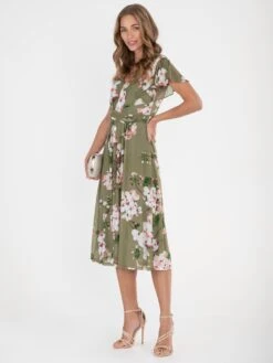 Jolie Moi Shirley Mesh Midi Dress, Green Floral -DORIA Clothing Shop 26 09 2020 Anna maggie 291