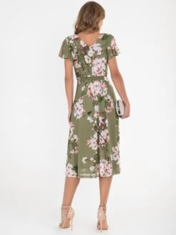 Jolie Moi Shirley Mesh Midi Dress, Green Floral -DORIA Clothing Shop 26 09 2020 Anna maggie 295