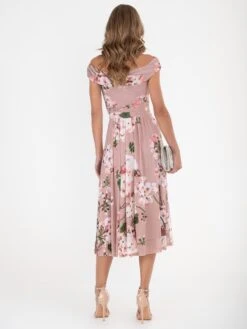 Jolie Moi Bardot Floral Mesh Midi Dress, Pink Floral 10 Jolie Moi Bardot Floral Mesh Midi Dress, Pink Floral -DORIA Clothing Shop 26 09 2020 Anna maggie 321