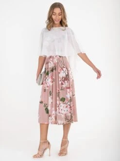 Jolie Moi Bardot Floral Mesh Midi Dress, Pink Floral 11 Jolie Moi Bardot Floral Mesh Midi Dress, Pink Floral -DORIA Clothing Shop 26 09 2020 Anna maggie 327