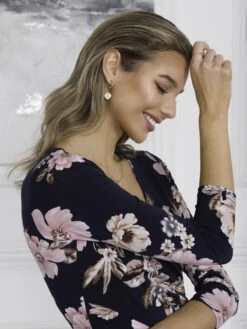Quintella Jersey Side Split Maxi Dress, Navy Floral 13 Quintella Jersey Side Split Maxi Dress, Navy Floral -DORIA Clothing Shop 322 2952 NavyFloral 7