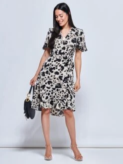 Loretta Wrap Tie Waist Skater Dress, Abstract Multi 10 Loretta Wrap Tie Waist Skater Dress, Abstract Multi -DORIA Clothing Shop 397 1020 Abstractmulti 5