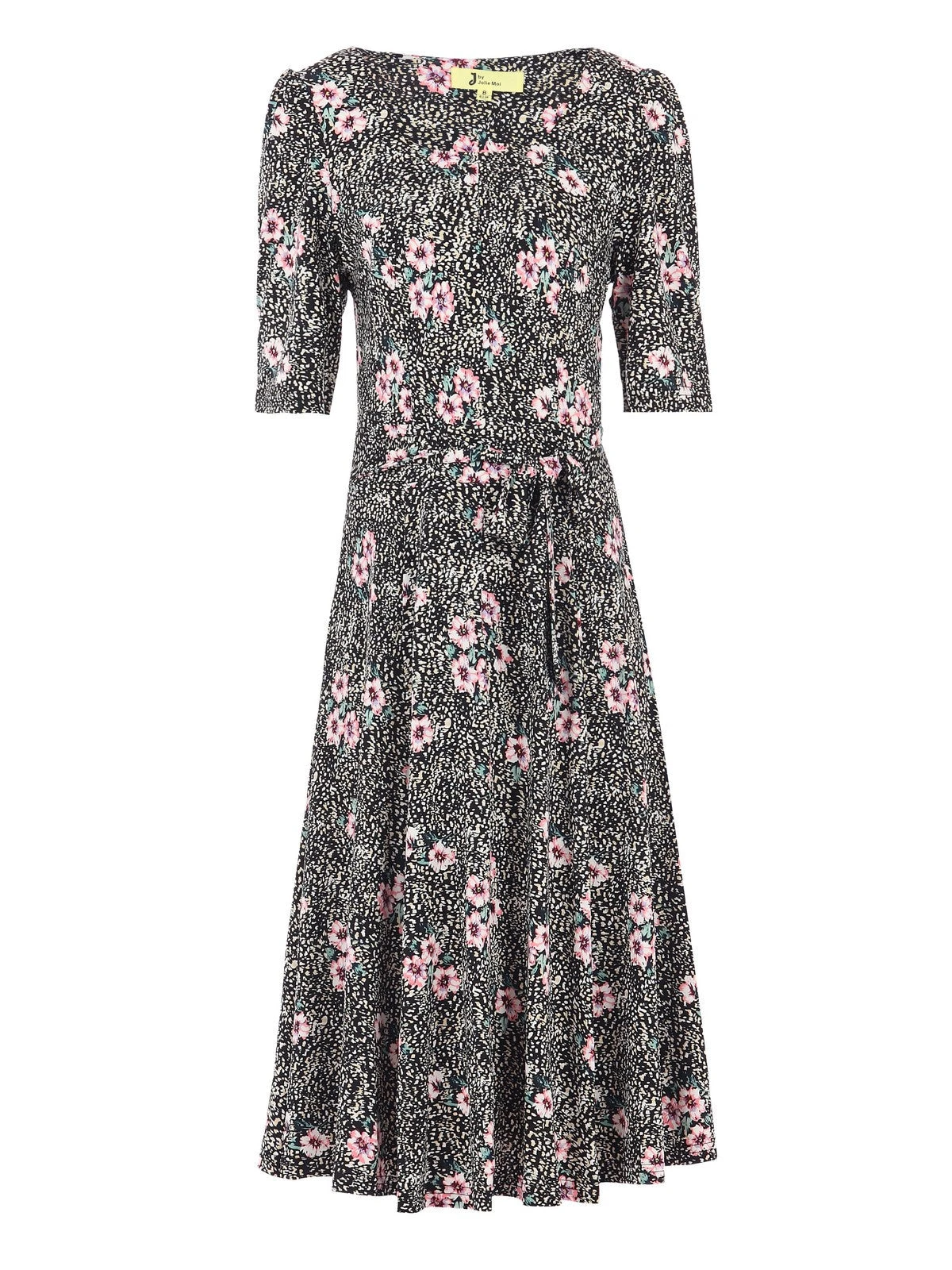 Scoop Neck Swing Jersey Dress, Floral Multi 5 Scoop Neck Swing Jersey Dress, Floral Multi - Image 5