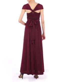 Twist & Tie Multiway Bridesmaid Maxi Dress With Bandeau, Burgundy
