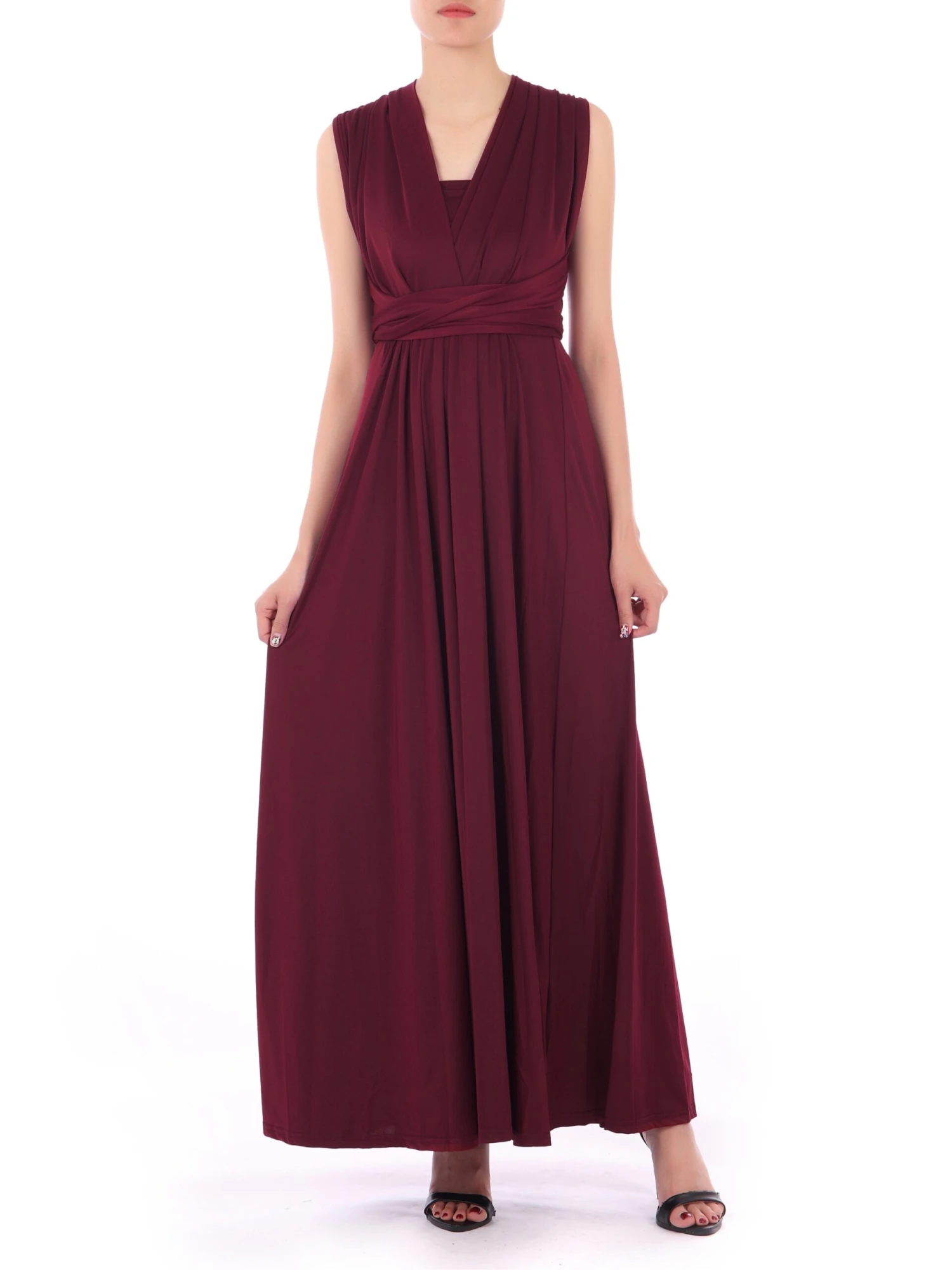 Twist & Tie Multiway Bridesmaid Maxi Dress With Bandeau, Burgundy 6 Twist & Tie Multiway Bridesmaid Maxi Dress With Bandeau, Burgundy - Image 6