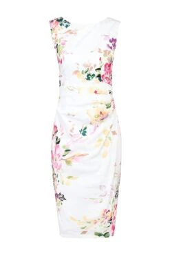 Floral Print Ruched Shift Dress, White Floral 9 Floral Print Ruched Shift Dress, White Floral -DORIA Clothing Shop 5053319213079 3 51dd48b5 492e 46fe ac34 bd9b2b596ec0