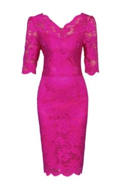 Scalloped V-Neck Lace Bodycon Dress, Pink 11 Scalloped V-Neck Lace Bodycon Dress, Pink -DORIA Clothing Shop 5053319216261 3 03043 b6284188 9a97 4a84 a39b 6f9baf628810