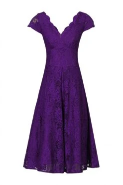 1950s Cap Sleeve Lace Prom Dress, Purple -DORIA Clothing Shop 5053319218142 3 73465 236fc1ec 1f44 4667 b6e3 f1f364be265e
