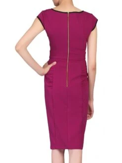 Contrast Trim Bow Detail Wiggle Dress, Berry 6 Contrast Trim Bow Detail Wiggle Dress, Berry -DORIA Clothing Shop 5053319219415 1 02040 2533a8e9 3349 460a 8d75 ac7fd548cdad