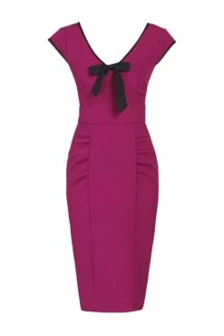 Contrast Trim Bow Detail Wiggle Dress, Berry 7 Contrast Trim Bow Detail Wiggle Dress, Berry -DORIA Clothing Shop 5053319219415 3 69688 102537cc b6f4 4ccf 9a71 77ff5f52b2f9