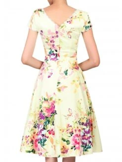 Floral Print 50s Dress, Yellow Floral 5 Floral Print 50s Dress, Yellow Floral -DORIA Clothing Shop 5053319225898 1 55621 6ee4df45 ebb9 4987 b642 8df4ee9e5672