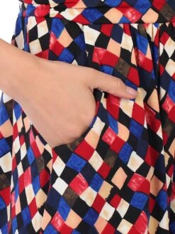 Tie Collar Maxi Dress, Black Geo 11 Tie Collar Maxi Dress, Black Geo -DORIA Clothing Shop 5053319262404 4 74741