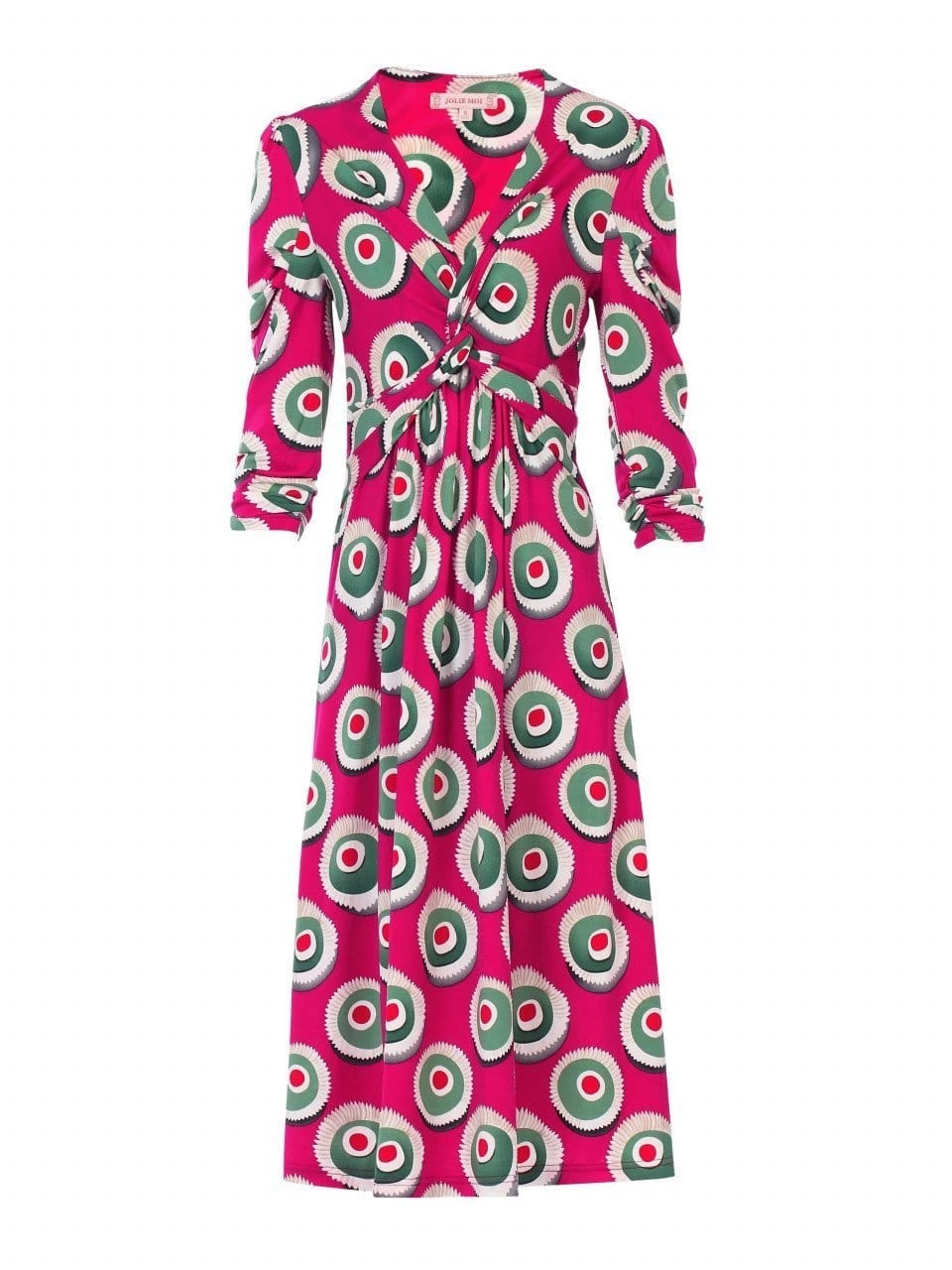 3/4 Sleeve Twisted Knot Jersey Dress, Plum 10 3/4 Sleeve Twisted Knot Jersey Dress, Plum - Image 10