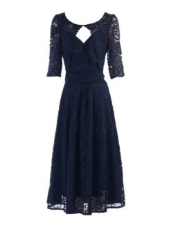 Fit And Flare Lace Midi Dress, Navy 9 Fit And Flare Lace Midi Dress, Navy -DORIA Clothing Shop 5053319265061 3 33196 3d82987b c7d3 43ee 8914 f0a01f89e48f