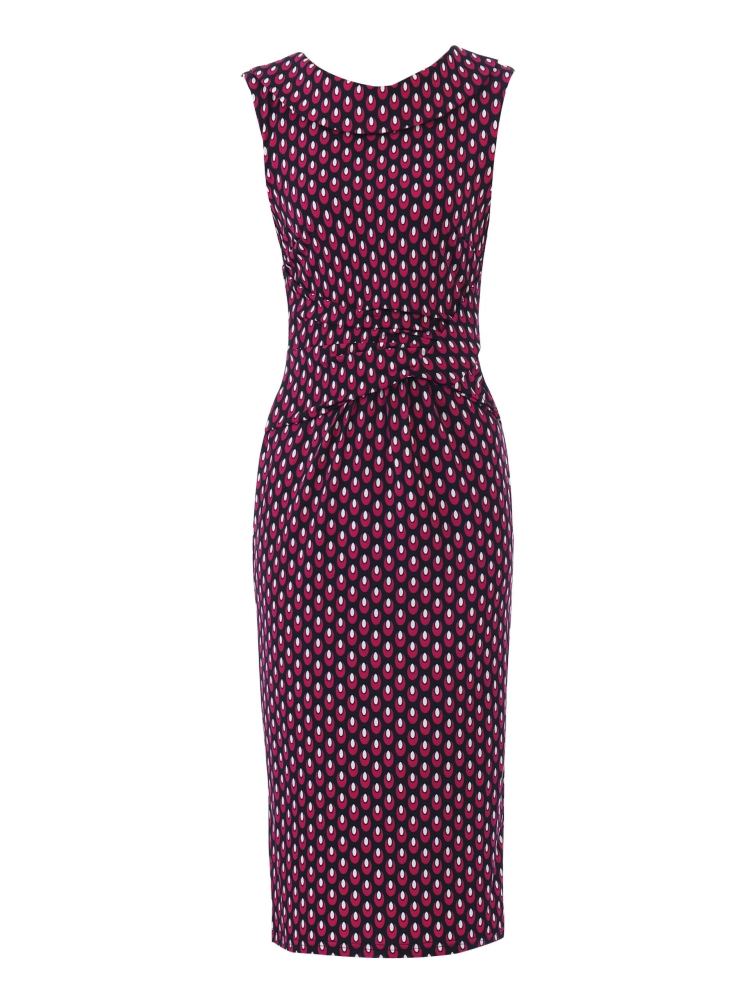 Jolie Moi Roll Collar Sleeveless Shift Dress, Pink Geo 6 Jolie Moi Roll Collar Sleeveless Shift Dress, Pink Geo - Image 6