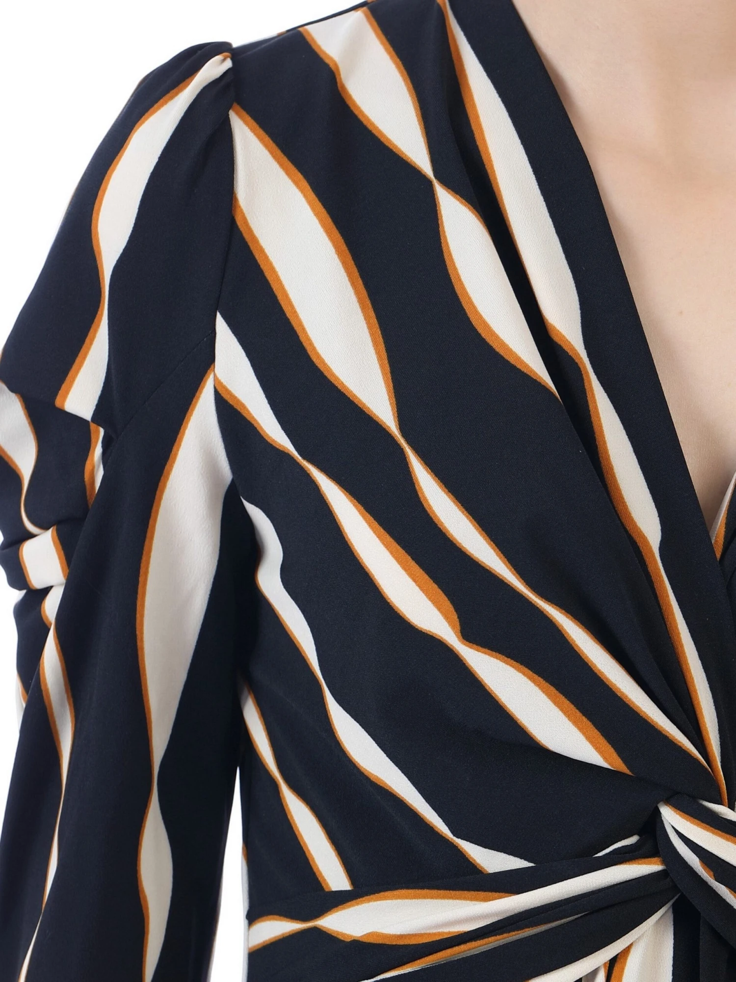 Retro Geometric Flare Hem Dress, Royal, Black Wave 4 Retro Geometric Flare Hem Dress, Royal, Black Wave - Image 4