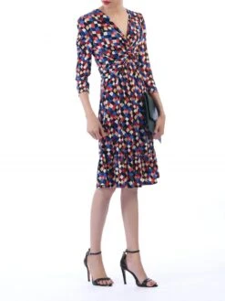 Retro Geometric Flare Hem Dress, Royal Multi -DORIA Clothing Shop 5053319275343 2 35788 ddcb41f7 e41a 4cf9 919b 98ad5bd6c930
