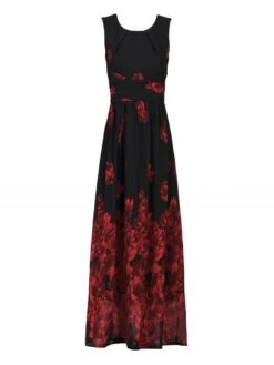 Printed Chiffon Maxi Dress, Black Floral 9 Printed Chiffon Maxi Dress, Black Floral -DORIA Clothing Shop 5053319275824 3 03089 c262f1bf fe34 40a1 9c39 655898865adc