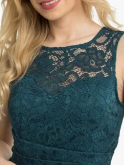 Fit & Flare Lace Prom Bridesmaid Dress, Dark Teal 9 Fit & Flare Lace Prom Bridesmaid Dress, Dark Teal -DORIA Clothing Shop 5053319278009 9 44919