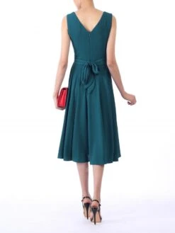 Petrol Blue Wrap Belted Skater Dress -DORIA Clothing Shop 5053319279358 1 91133 cac73110 339d 481f a282 5a9f33d15735