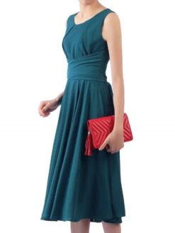 Petrol Blue Wrap Belted Skater Dress -DORIA Clothing Shop 5053319279358 68246 ae932ed7 8335 4d95 b55c 17c8662a67d4