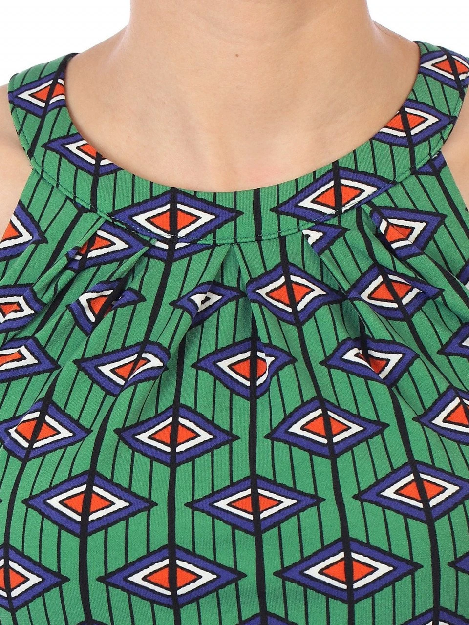 Jolie Moi Geometric Print Halter Neck Maxi Dress, Green Geo 5 Jolie Moi Geometric Print Halter Neck Maxi Dress, Green Geo - Image 5