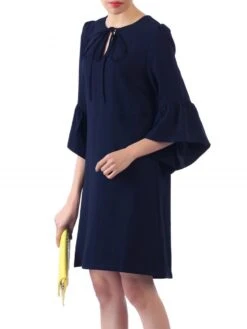 Jolie Moi Flare Sleeve Tunic Dress, Navy
