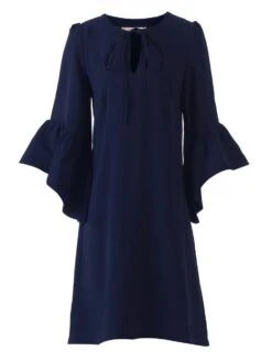 Jolie Moi Flare Sleeve Tunic Dress, Navy -DORIA Clothing Shop 5053319282754 3 61647