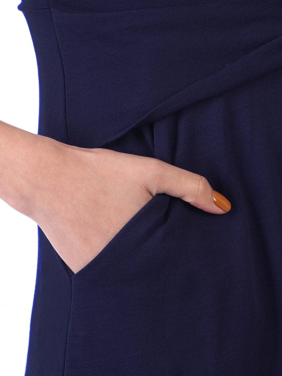 Jolie Moi Roll Collar 50s Dress, Navy 7 Jolie Moi Roll Collar 50s Dress, Navy - Image 7