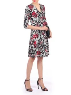 Jolie Moi Print Long Sleeve Tie Front Dress, Black Multi 9 Jolie Moi Print Long Sleeve Tie Front Dress, Black Multi -DORIA Clothing Shop 5053319291466 5