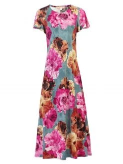 Jolie Moi Printed Cap Sleeve Dress, Blue Floral 7 Jolie Moi Printed Cap Sleeve Dress, Blue Floral -DORIA Clothing Shop 5053319292449 3 15465