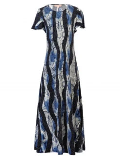 Jolie Moi Printed Cap Sleeve Dress, Navy Multi -DORIA Clothing Shop 5053319292517 3 35055