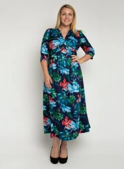 J By Jolie Moi Twist Front Maxi Dress, Floral Multi