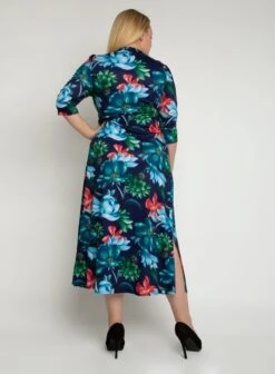 J By Jolie Moi Twist Front Maxi Dress, Floral Multi -DORIA Clothing Shop 5053319321828 03