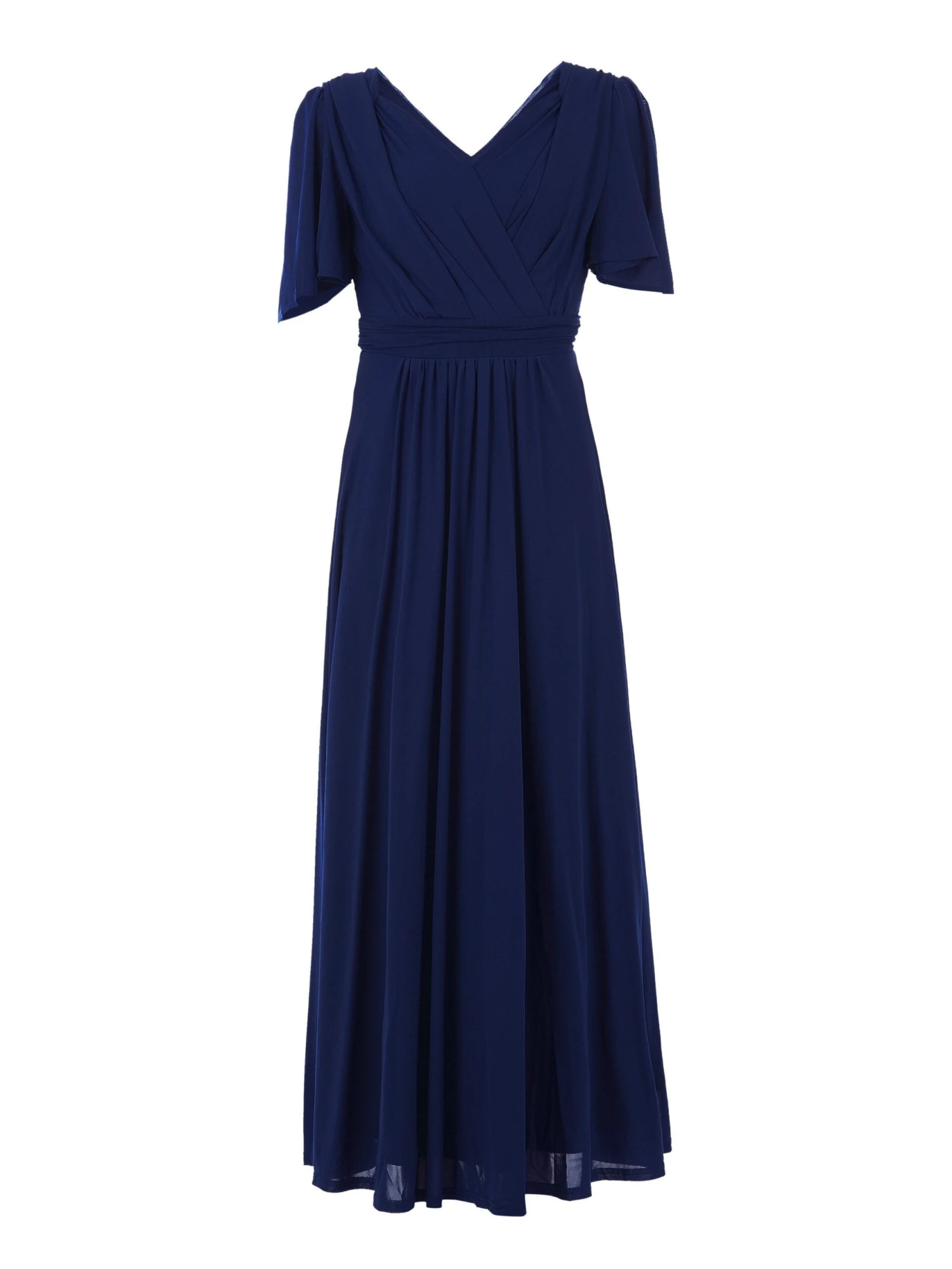 Flute Sleeve Mesh Maxi Dress, Navy 6 Flute Sleeve Mesh Maxi Dress, Navy - Image 6